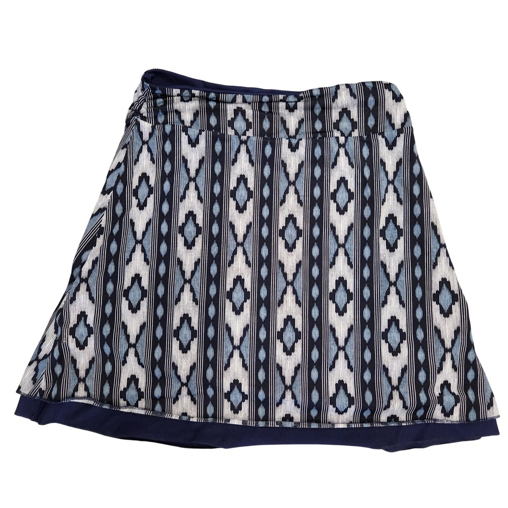Blue Ikat Geometric Print Athletic Skort Womens XL Navy Active Golf Tennis Skirt